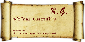 Mérai Gusztáv névjegykártya